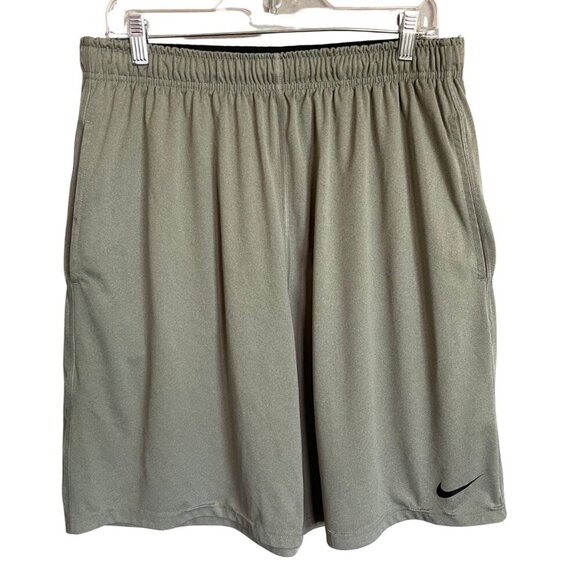 Nike Dri-fit Olive-Grey Basketball Shorts Size XL - Picture 1 of 5